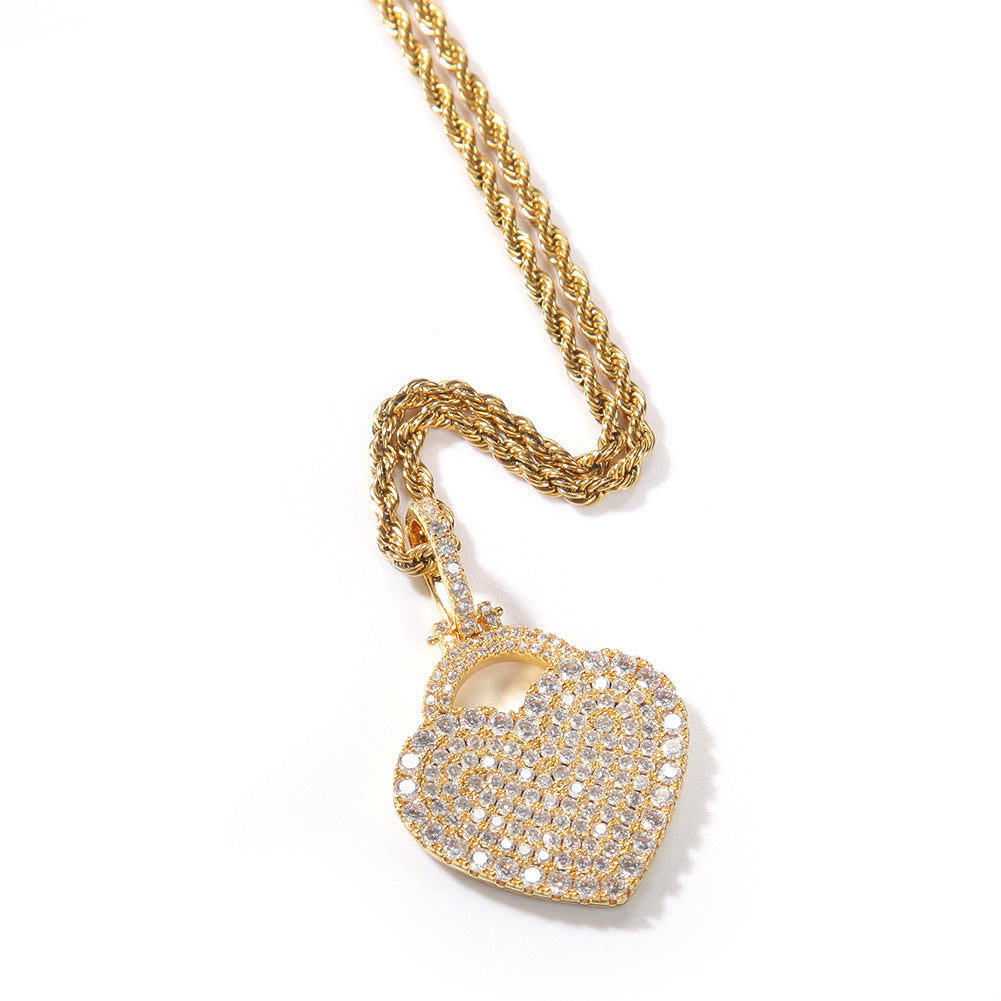 ICE WATER Zirconia 14k Love Lock pendant