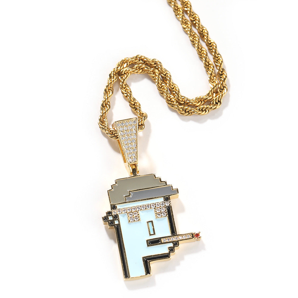 ICE WATER Hip Hop universe Character zirconia Pendant