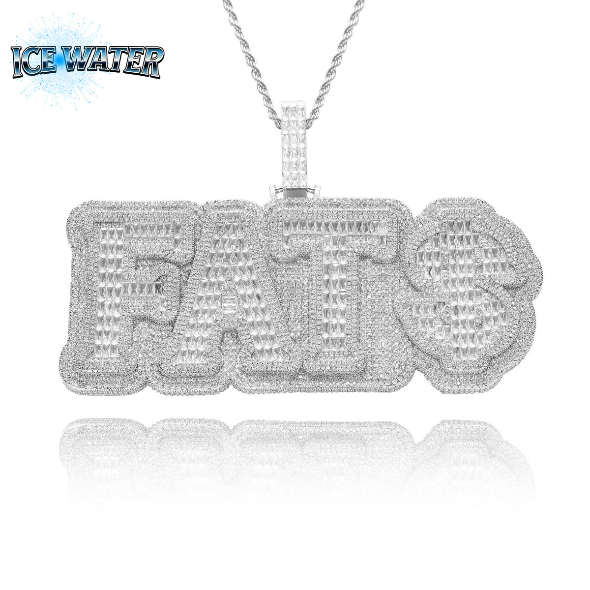 ICE WATER Custom letters pendant zirconia