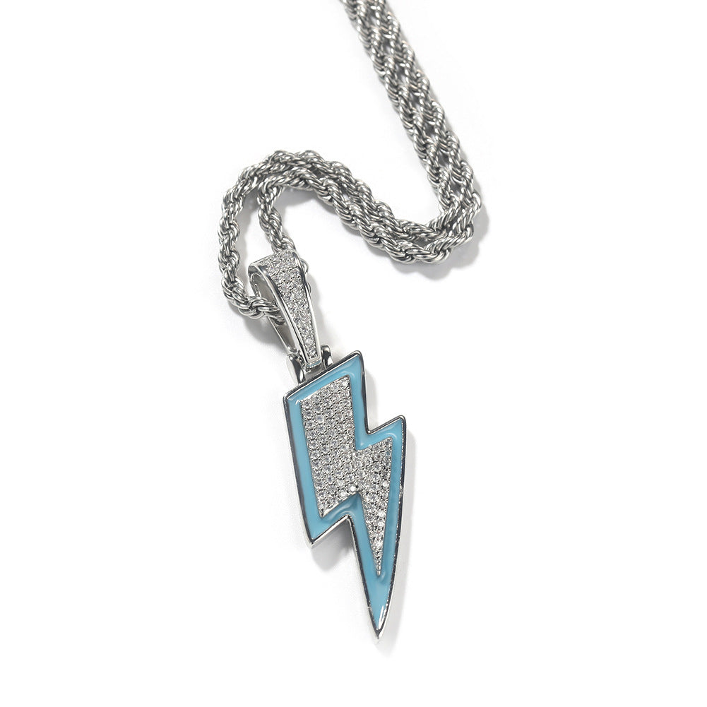 ICE WATER luminous Shiny Fashion Hip Hop Lightning Pendant