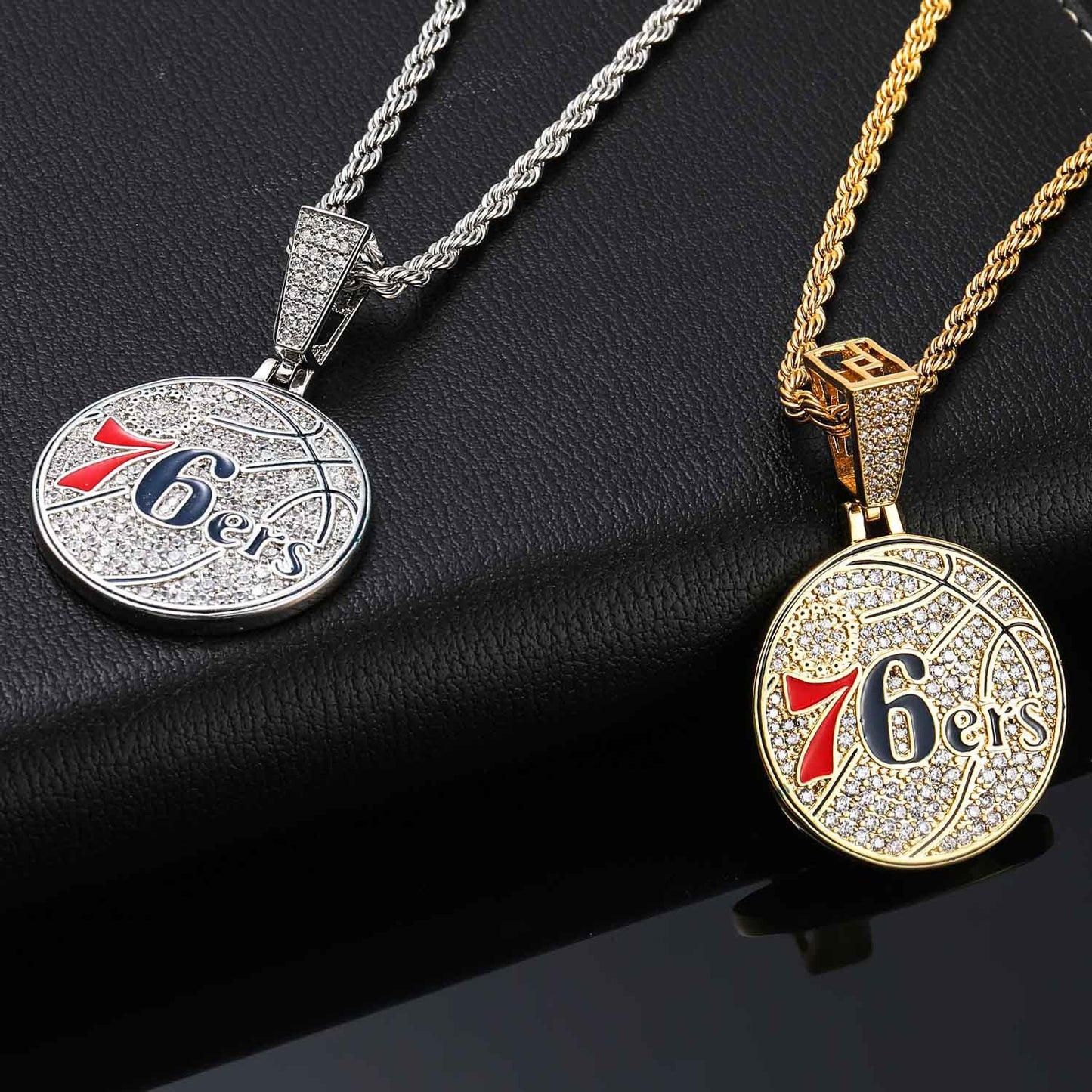 ICE WATER Philadelphia 76ers team pendant copper zirconia