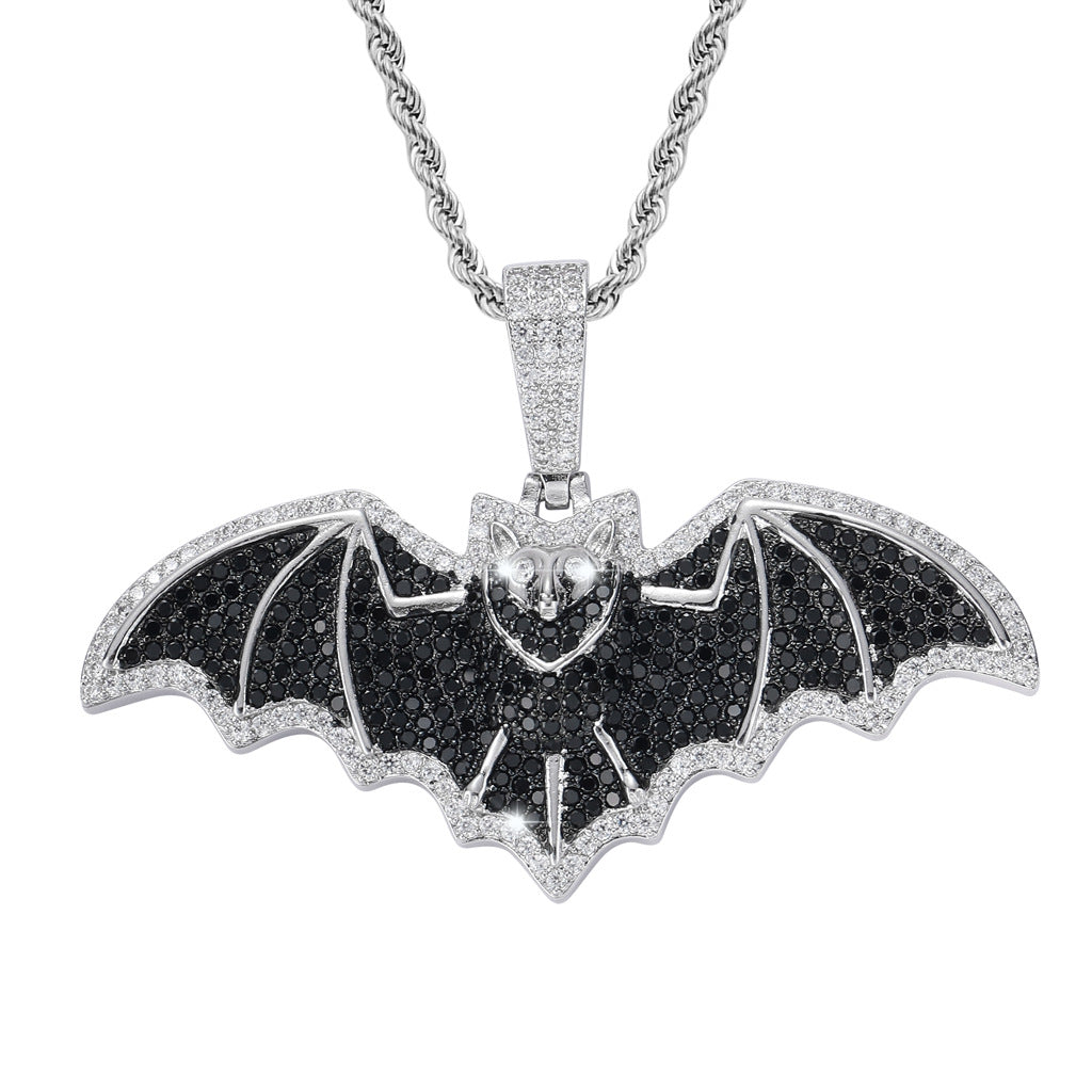 ICE WATER Silver zirconia Bat Pendant