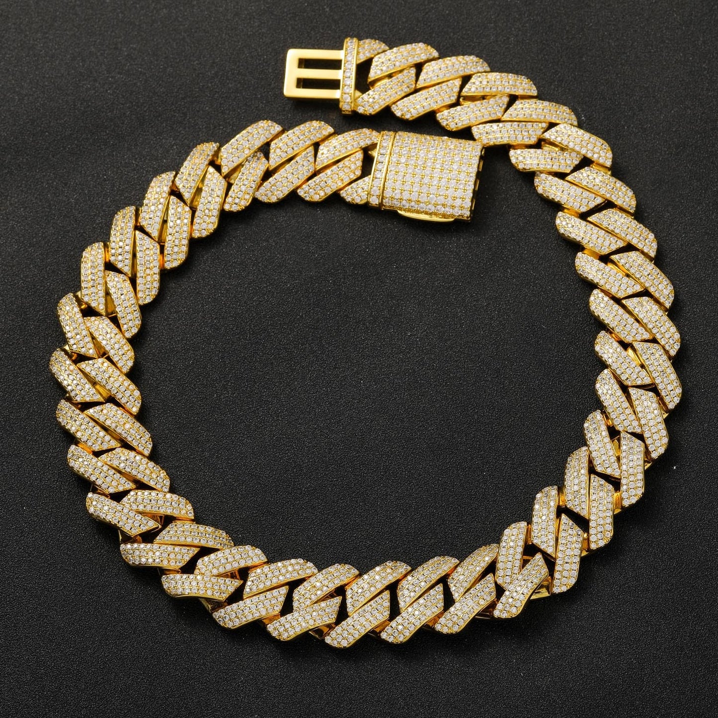 ICE WATER Silver 20MM Cuban Link zirconia and copper chain