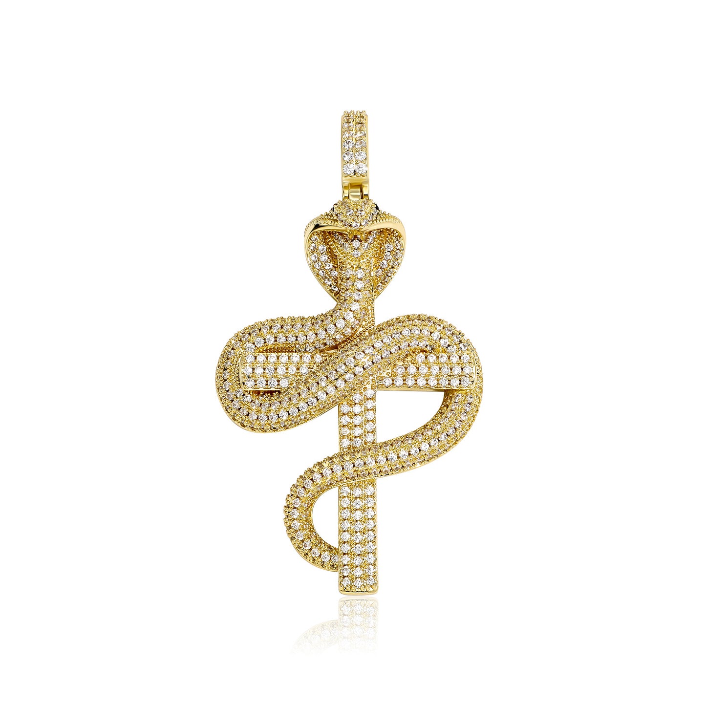 ICE WATER Snake Cross zirconia Pendant Necklace