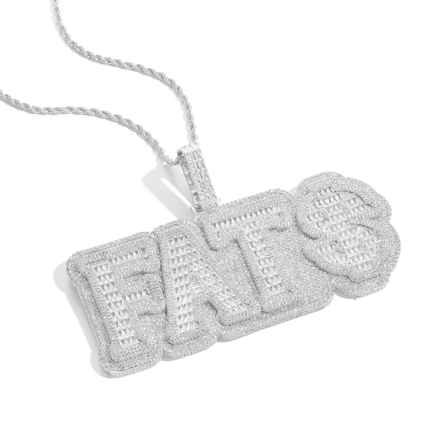 ICE WATER Custom letters pendant zirconia