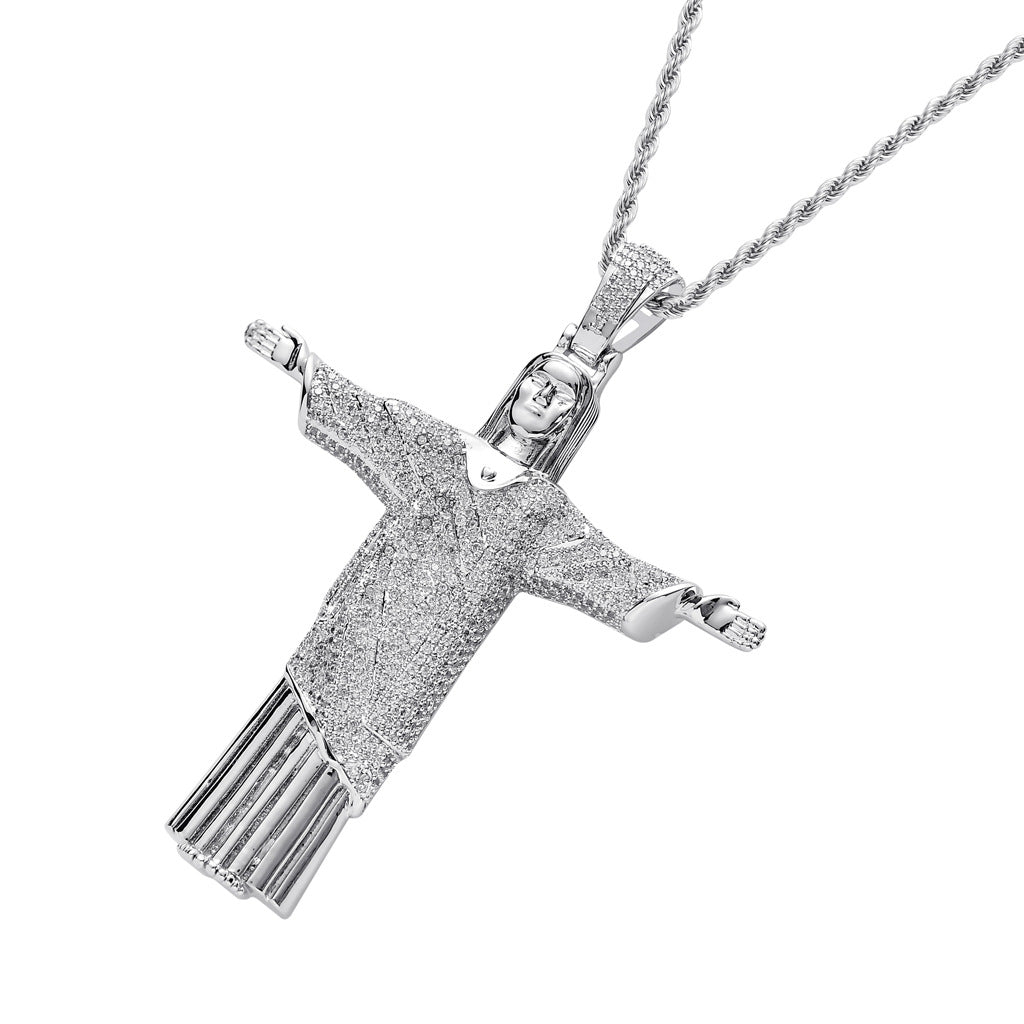 ICE WATER Hip Hop Jesus Cross Cubic Zirconia Pendant