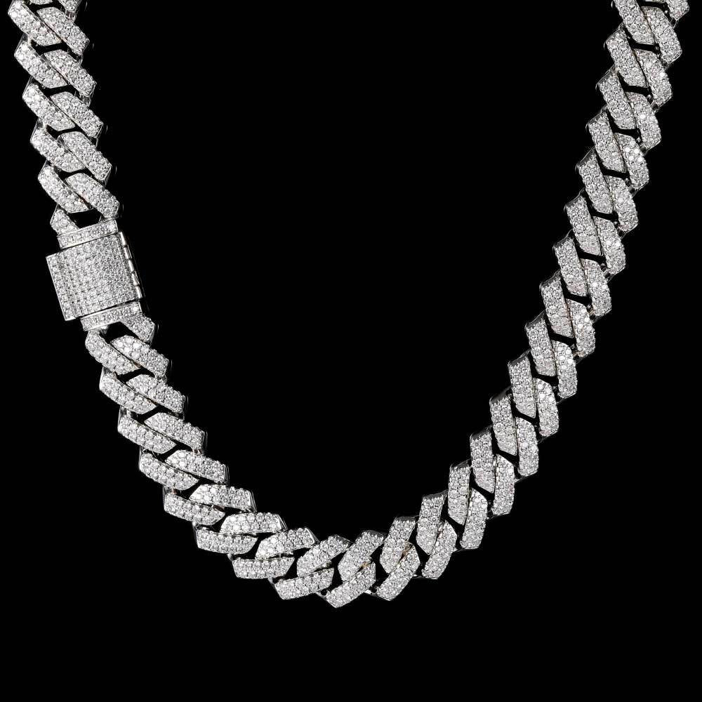 Moissanite 925 Sterling Silver 14MM Cuban Chain