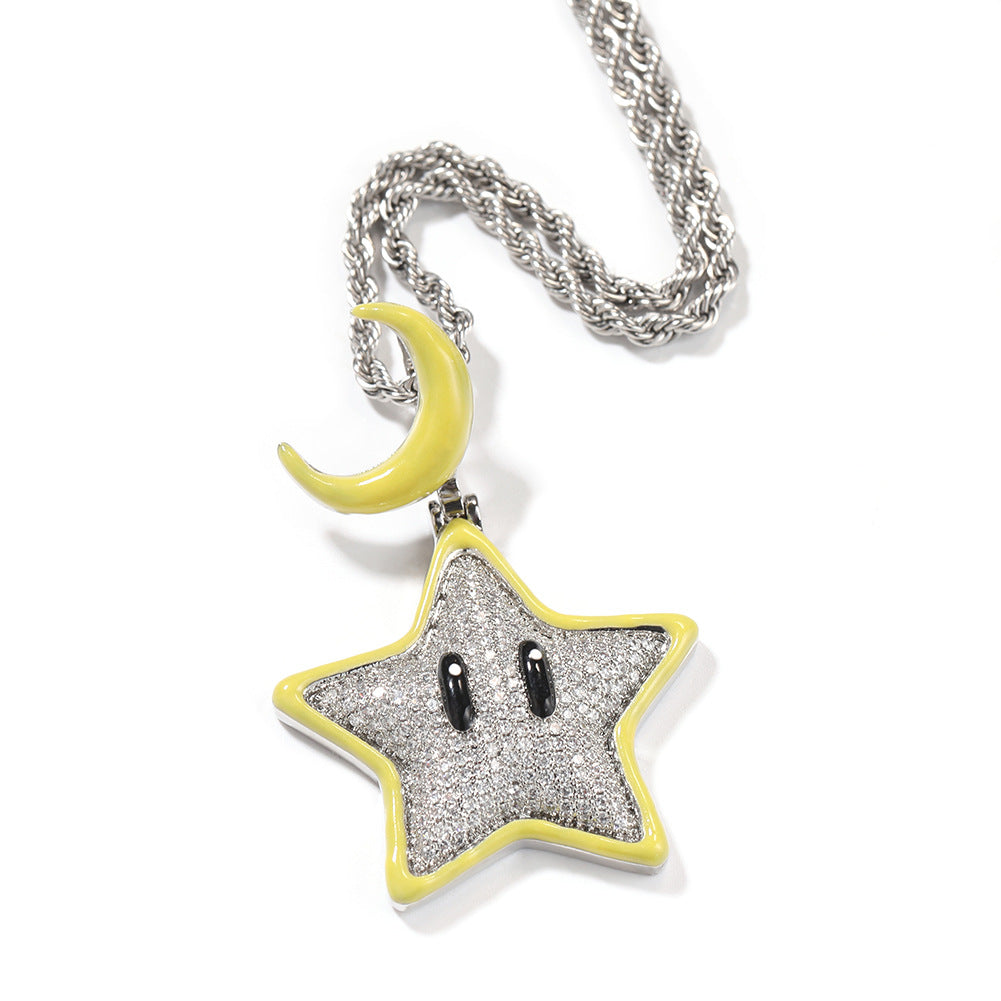 ICE WATER Luminous cute star Pendant With Zirconia