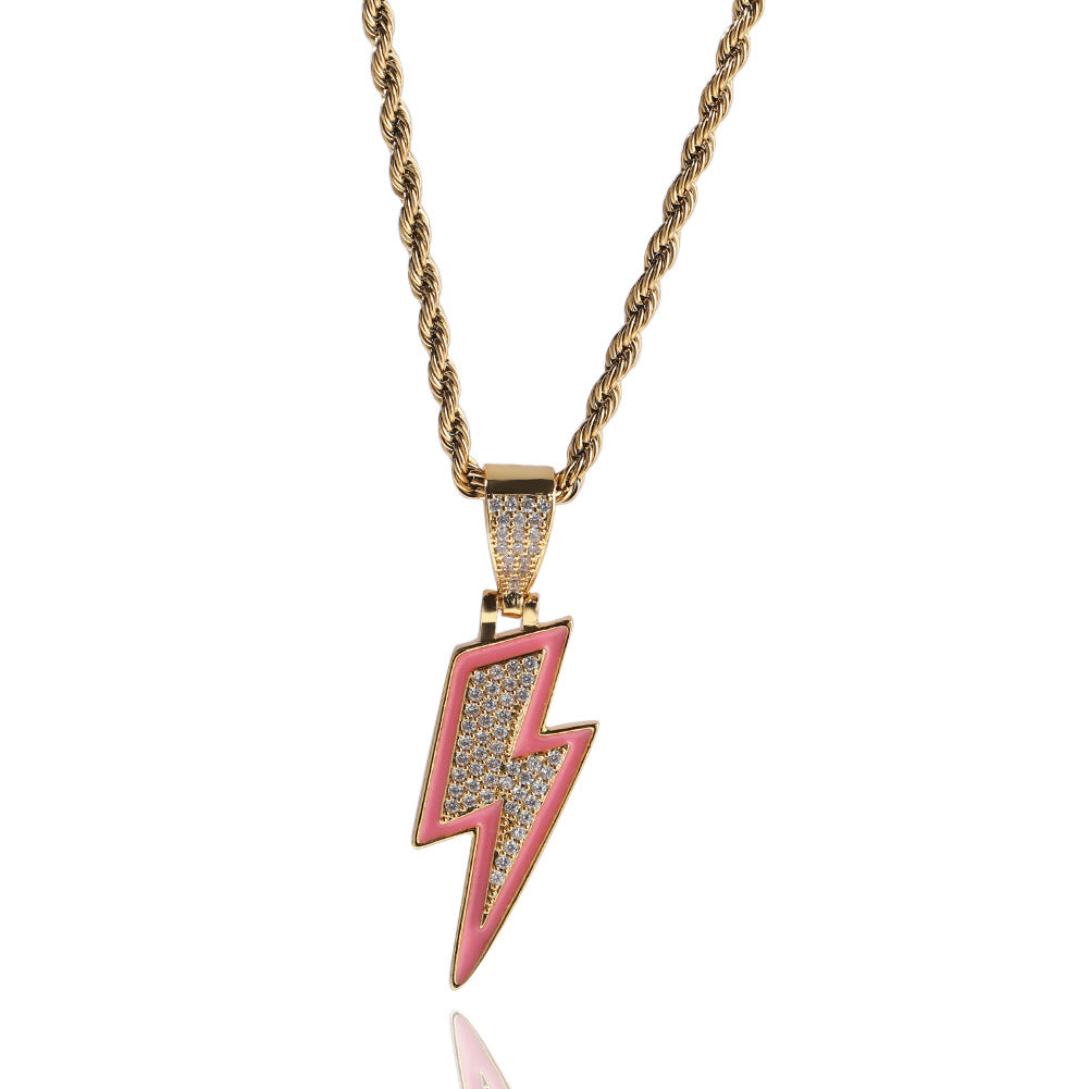 ICE WATER luminous Shiny Fashion Hip Hop Lightning Pendant