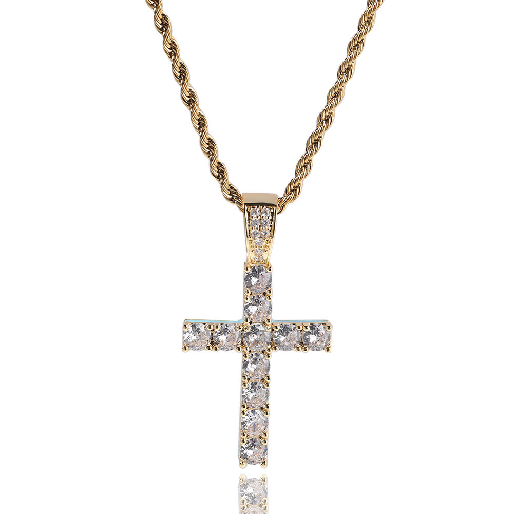 ICE WATER Luminous cross Pendant Hip Hop