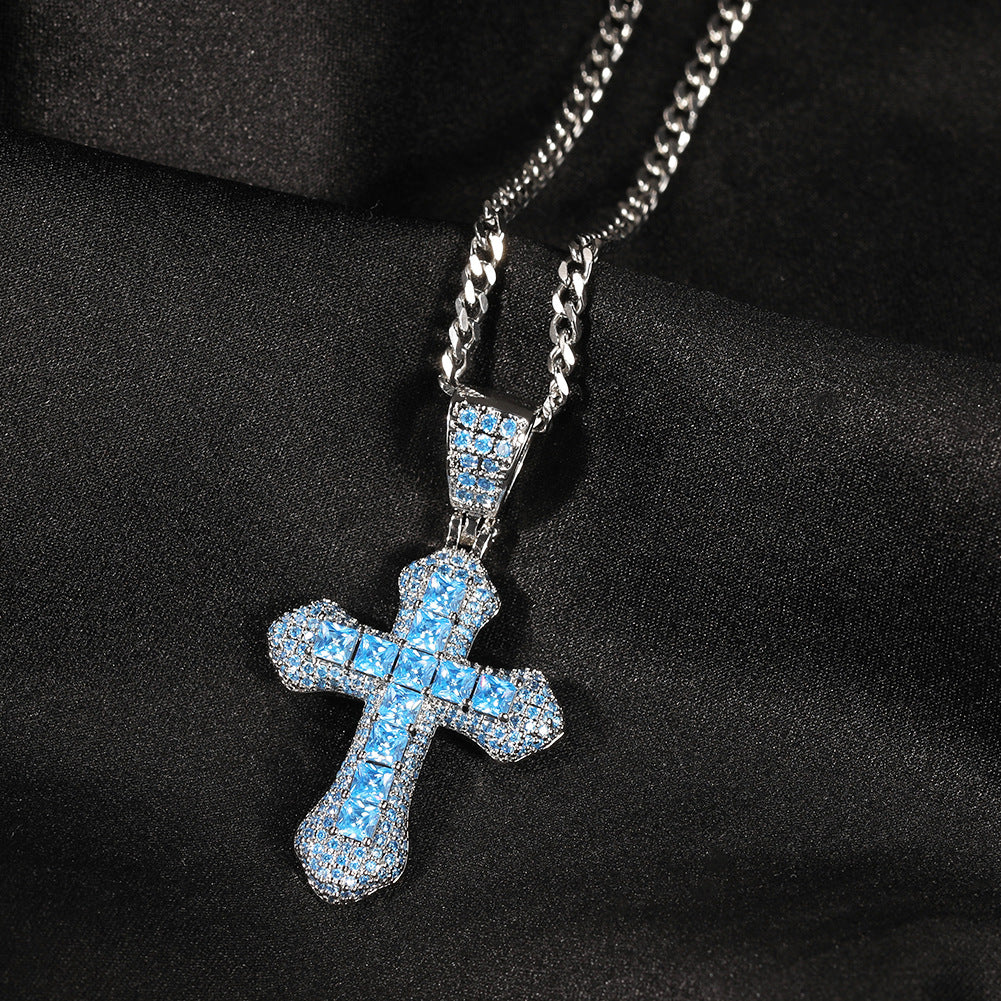 ICED SMALL CROSS PENDANT BUNDLE IN WHITE GOLD-PLATED