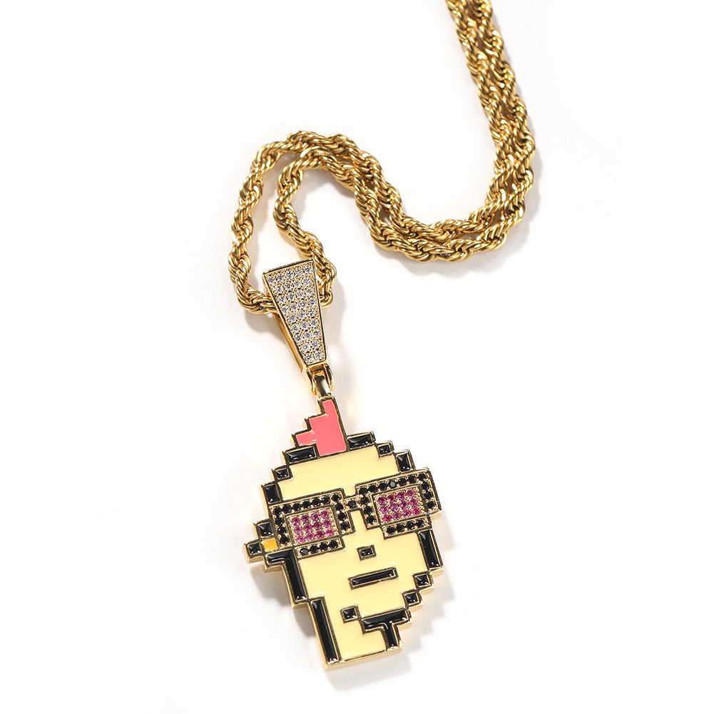 ICE WATER Hip Hop universe Character zirconia Pendant