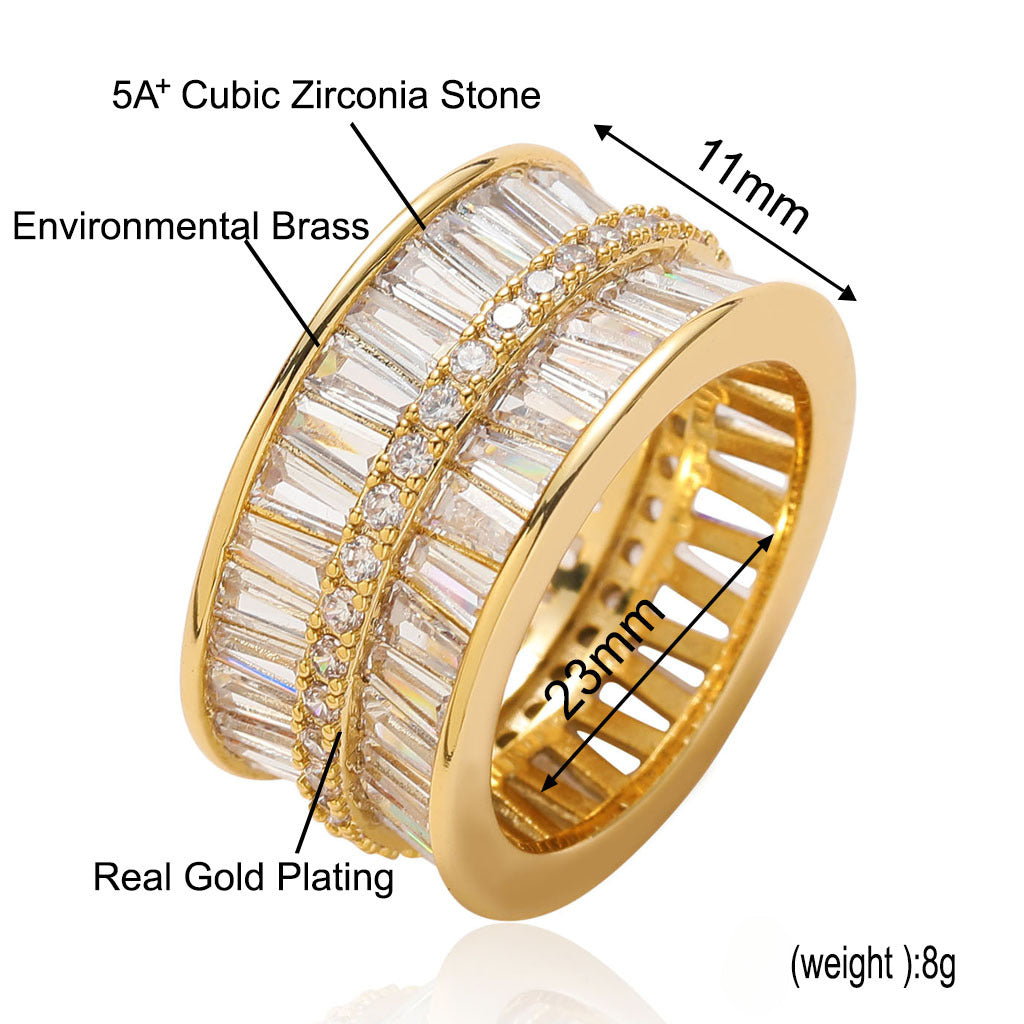 ICE WATER Fashion cubic Zircon Inlaid Finger Ring