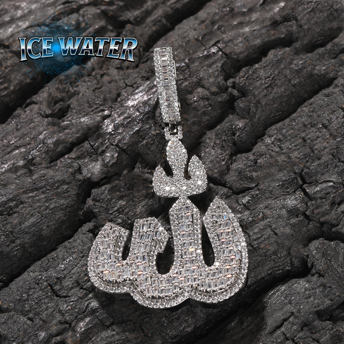 ICE WATER Arabic Symbols Copper Zirconia Pendant hippop style