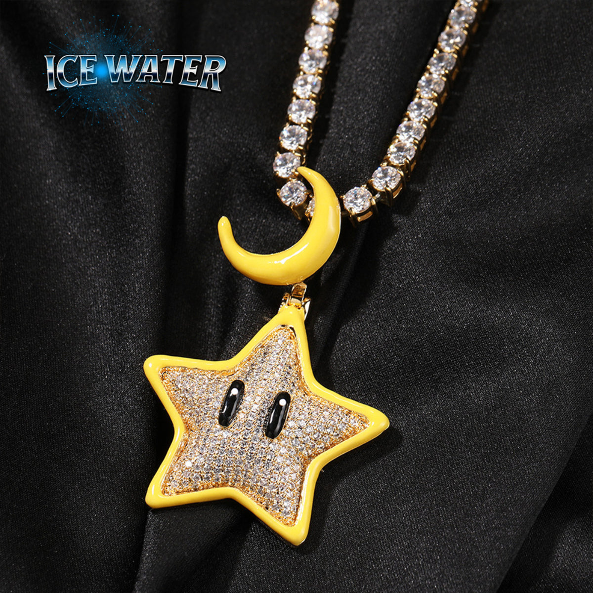 ICE WATER Luminous cute star Pendant With Zirconia