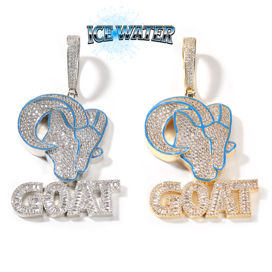 ICE WATER GOAT Design Shiny zirconia Inlaid Pendant