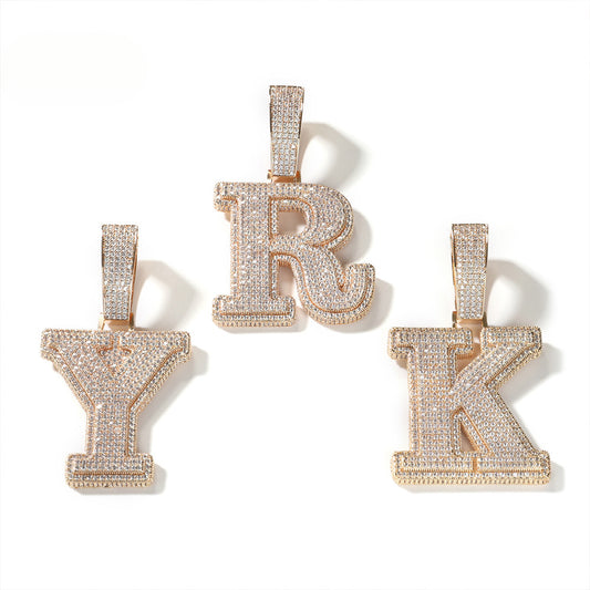 VVS Moissanite/silver-Letter A/B pendant