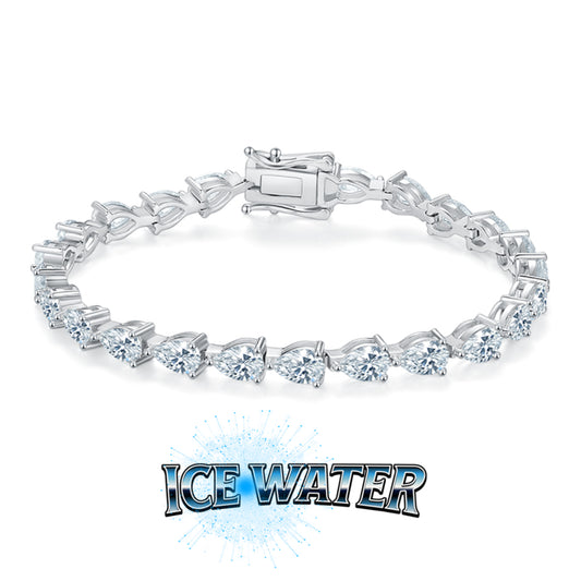 5MM Moissanite Tennis drop shape chain bracelet