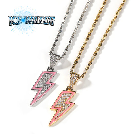 ICE WATER luminous Shiny Fashion Hip Hop Lightning Pendant