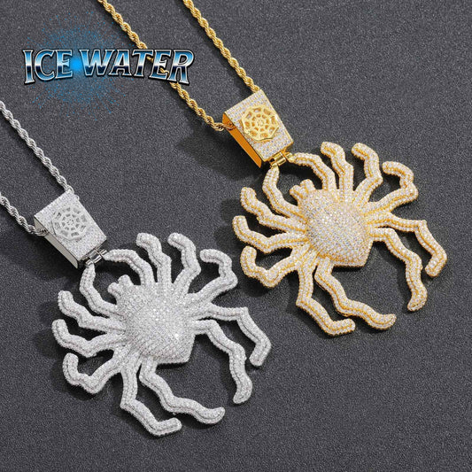 ICE WATER Hip Hop Zirconia Large Spider Pendant