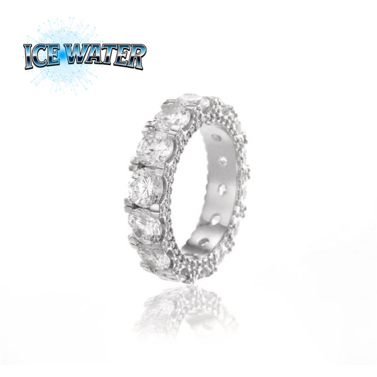 ICE WATER Hip-hop Row Large Cubic Zirconia Ring