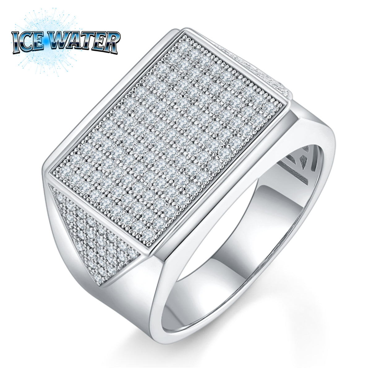 Moissanite  square Men's ring 925 style