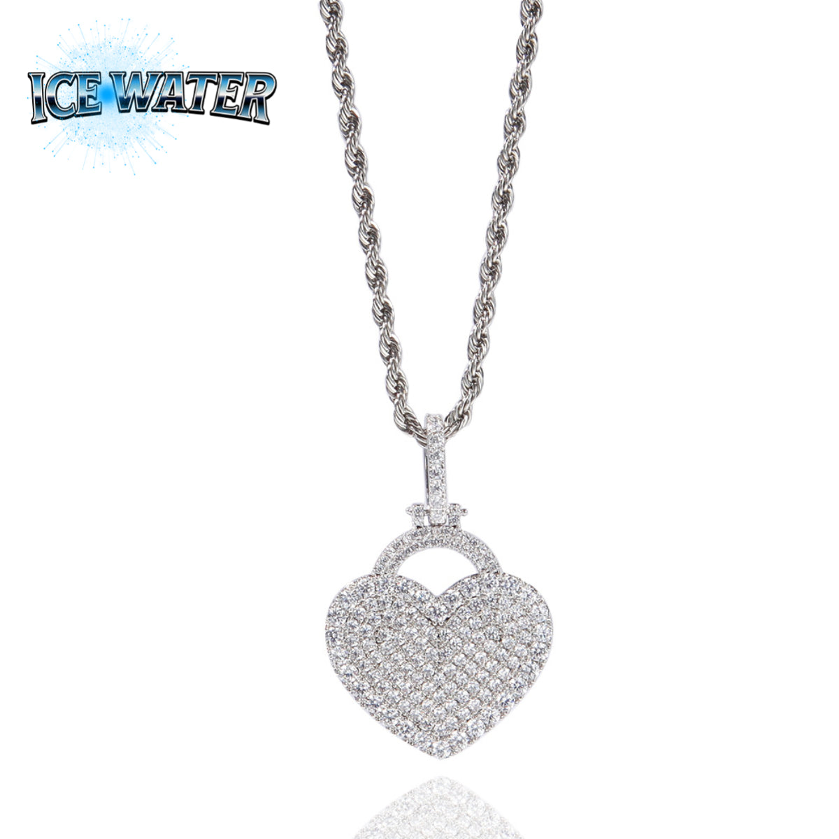 ICE WATER Zirconia 14k Love Lock pendant