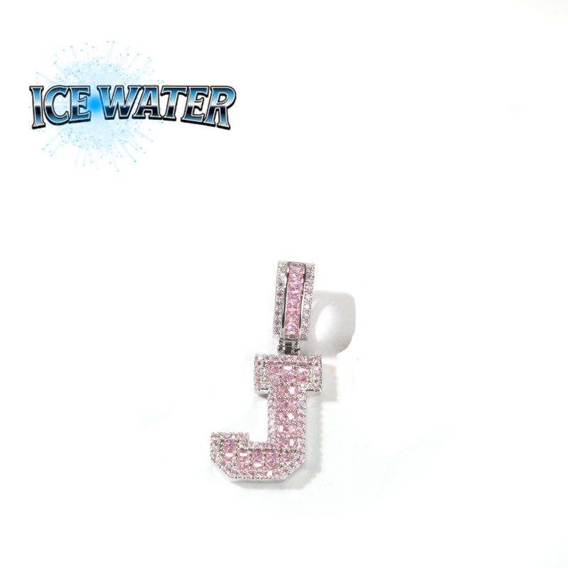 ICE WATER Hip-hop Cubic Zirconia Letters A-Z Pendant