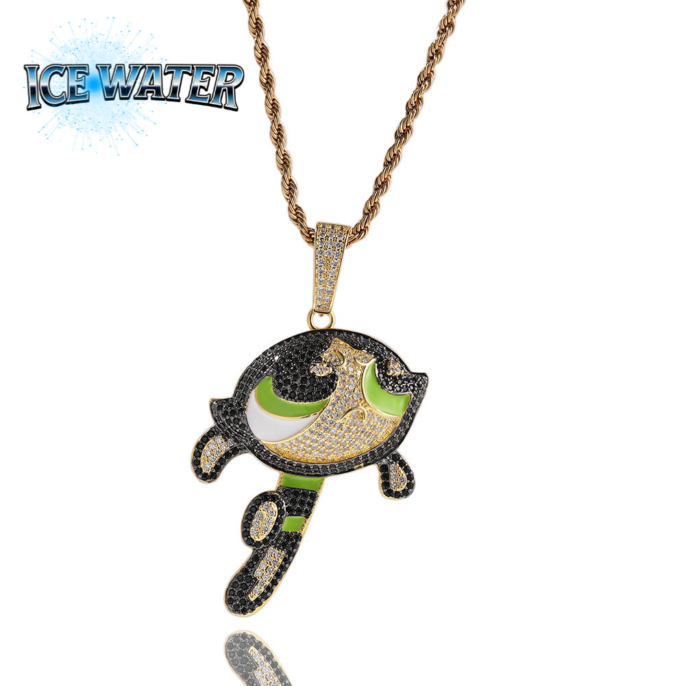 ICE WATER The Powerpuff Girls pendant copper zirconia